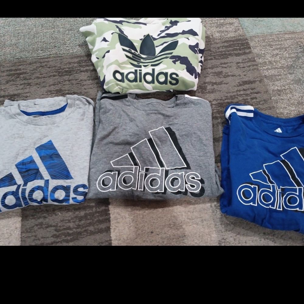 Adidas Kids Short Sleeve Tees - Blue, Gray, Camouflage